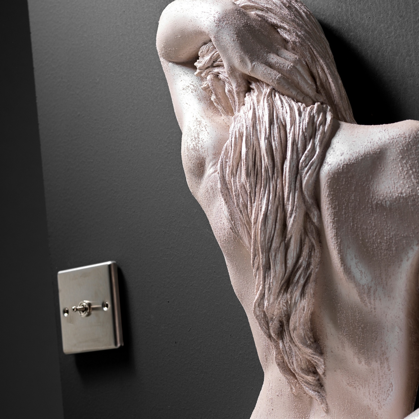 Large 3D Wall Art Lady Sculpture (Pearl Venetian Plaster)