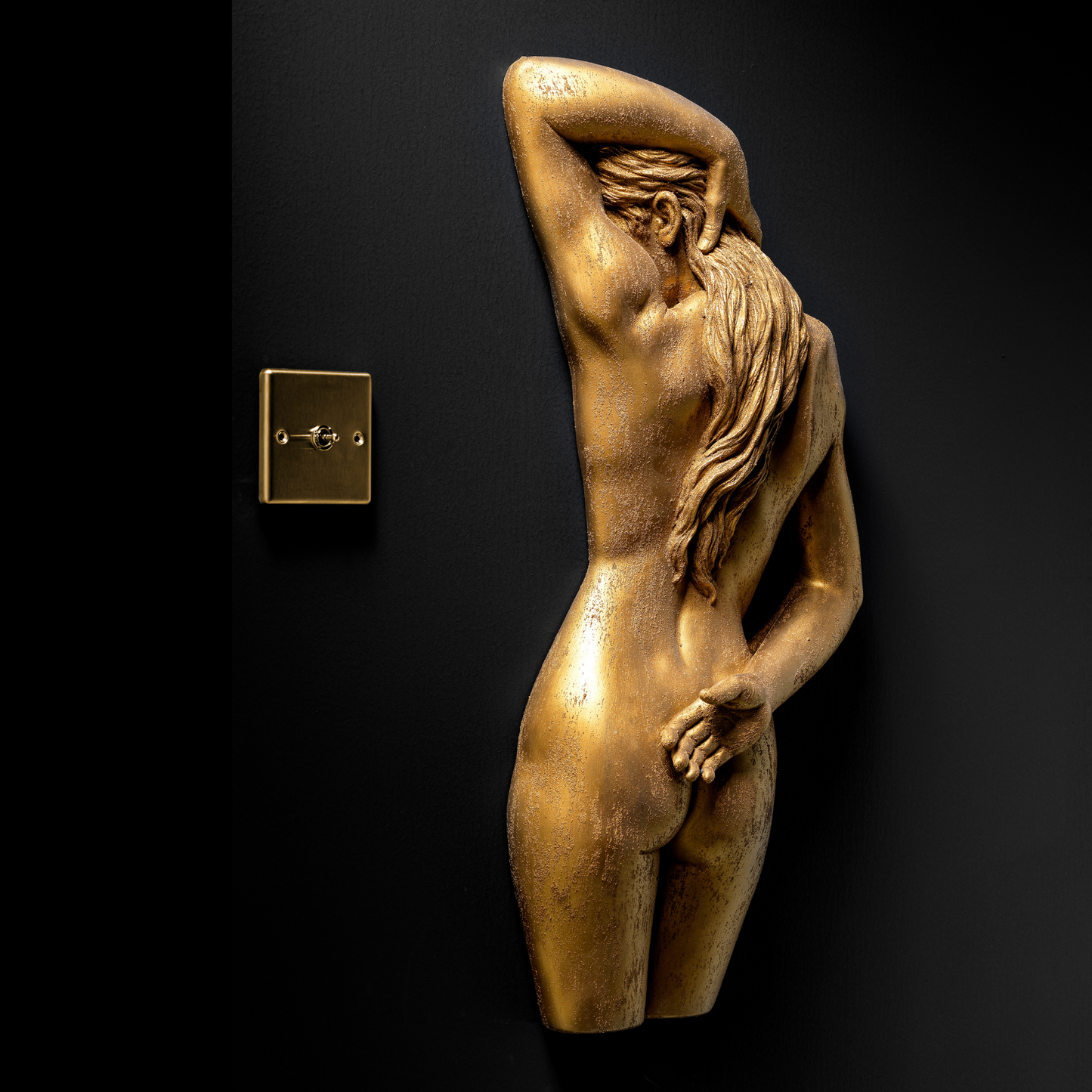Large 3D Wall Art Female Sculpture (Gold Venetian Plaster)