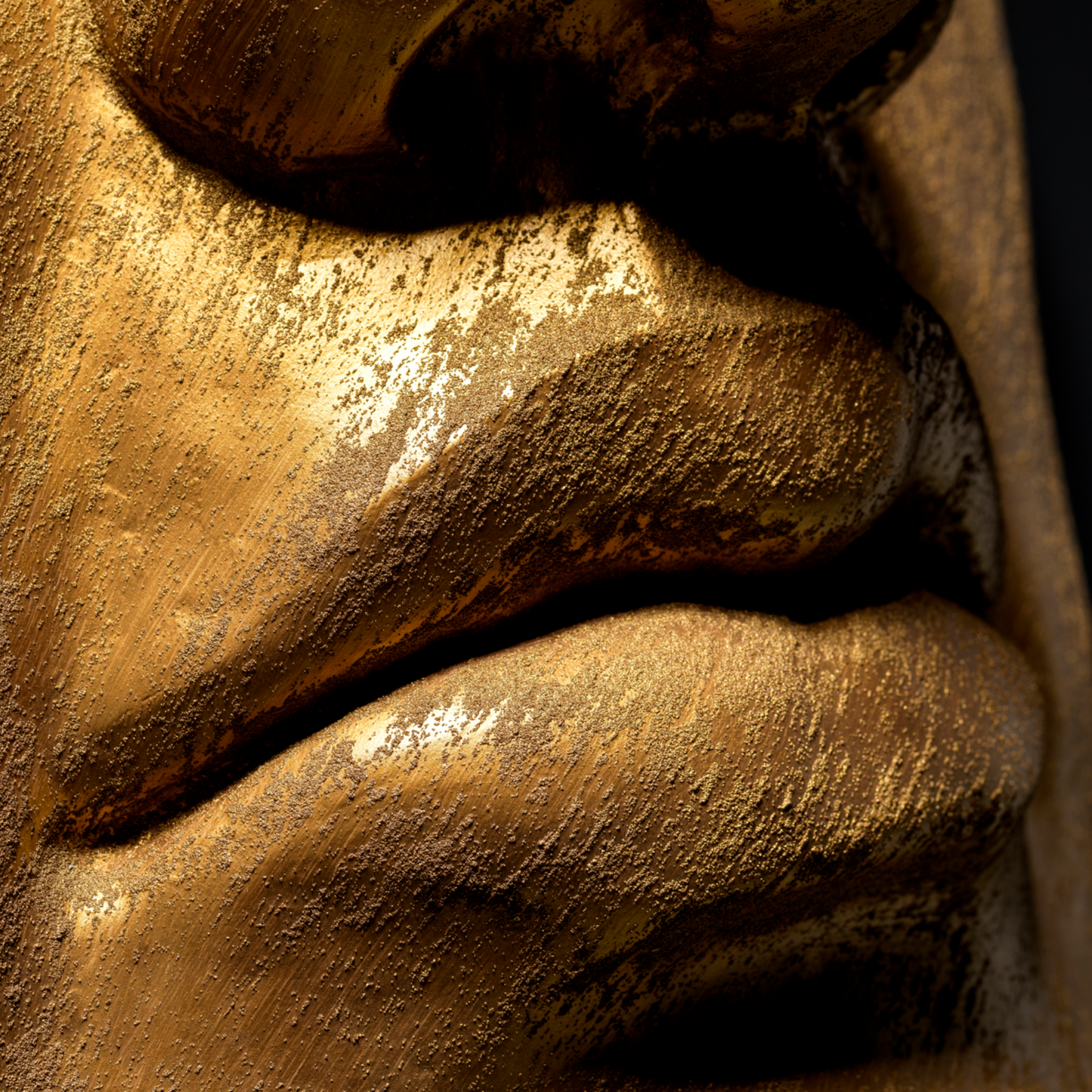 Extra Large 3D Wall Art Face Sculpture (Gold Venetian Plaster)