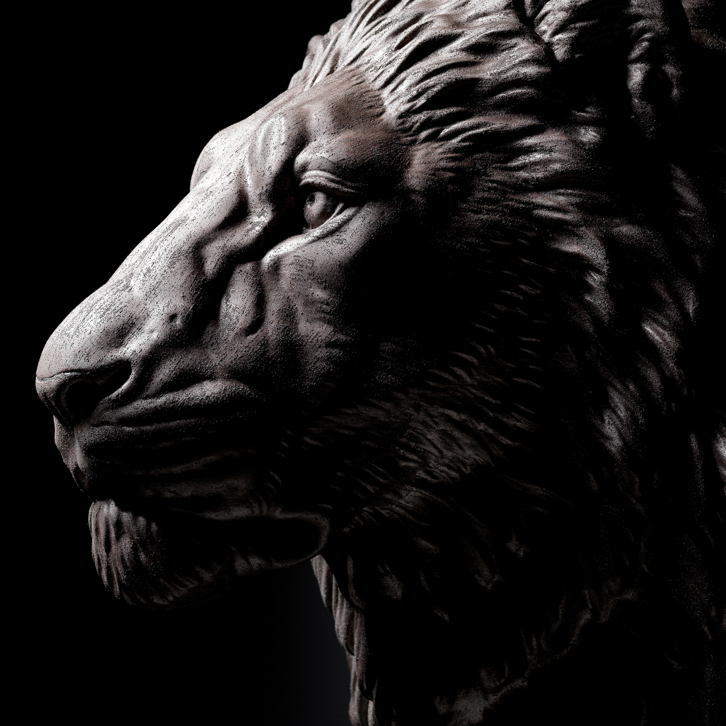 Extra Large 3D Wall Art Lion Sculpture (Bronze Venetian Plaster)