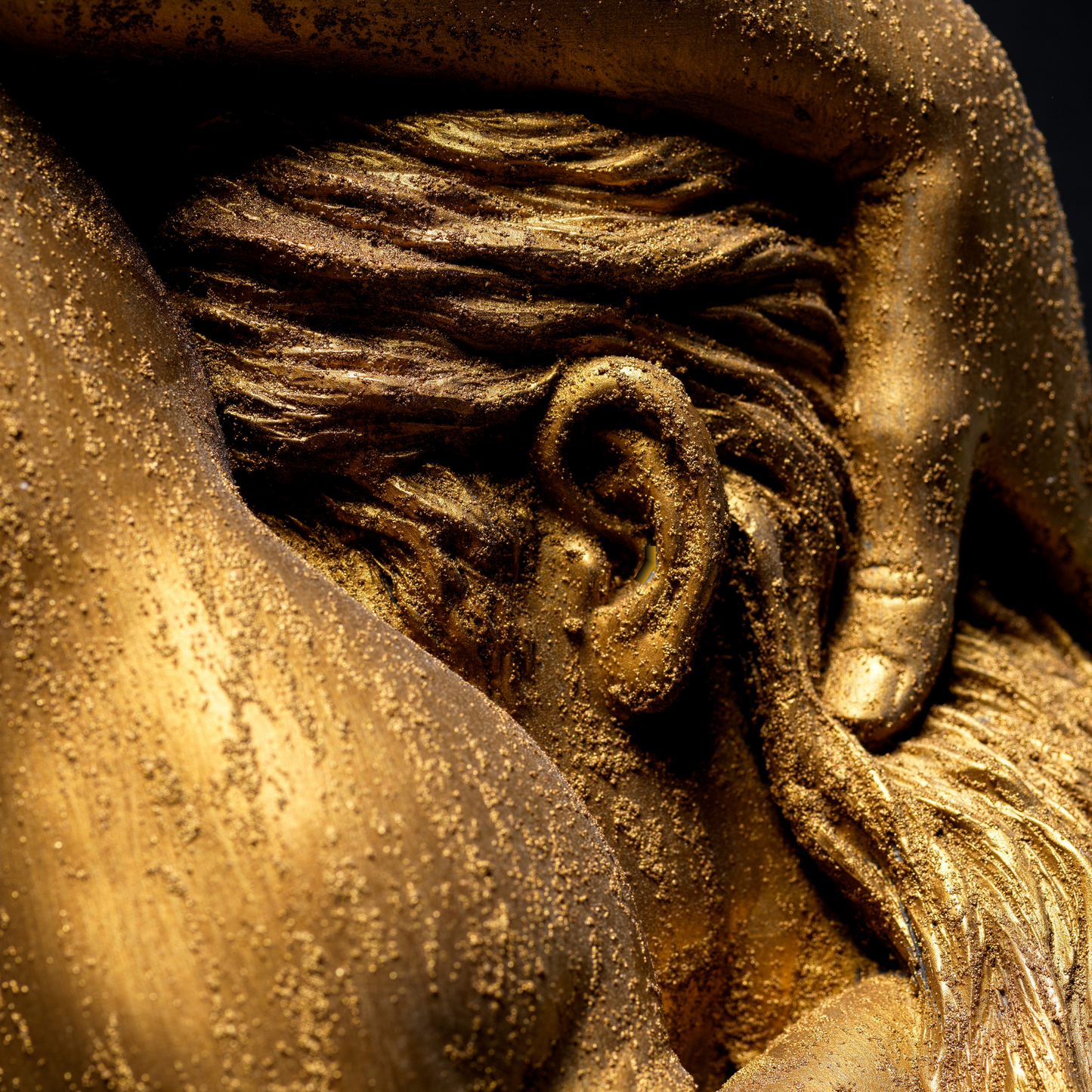 Large 3D Wall Art Female Sculpture (Gold Venetian Plaster)