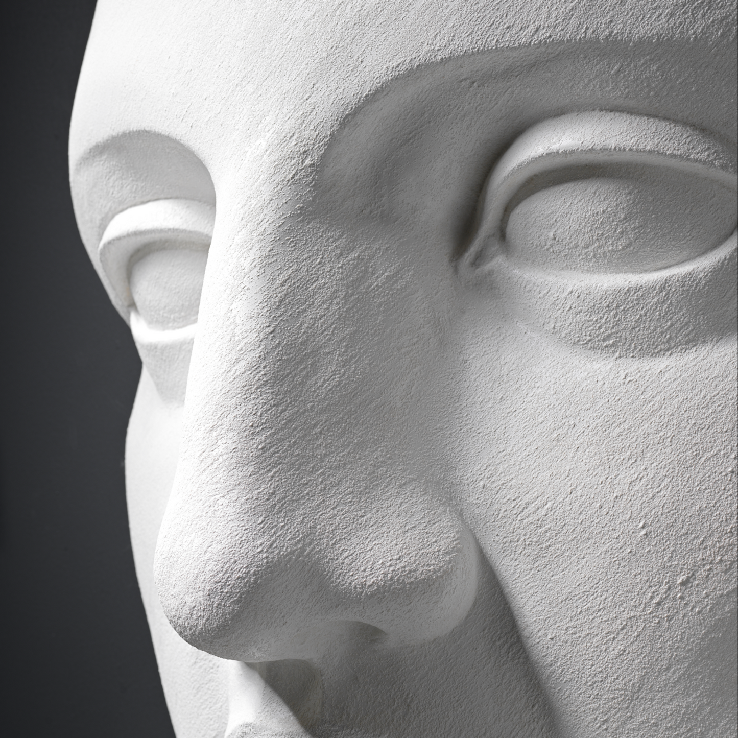 Extra Large 3D Wall Art Face Sculpture (White Venetian Plaster)