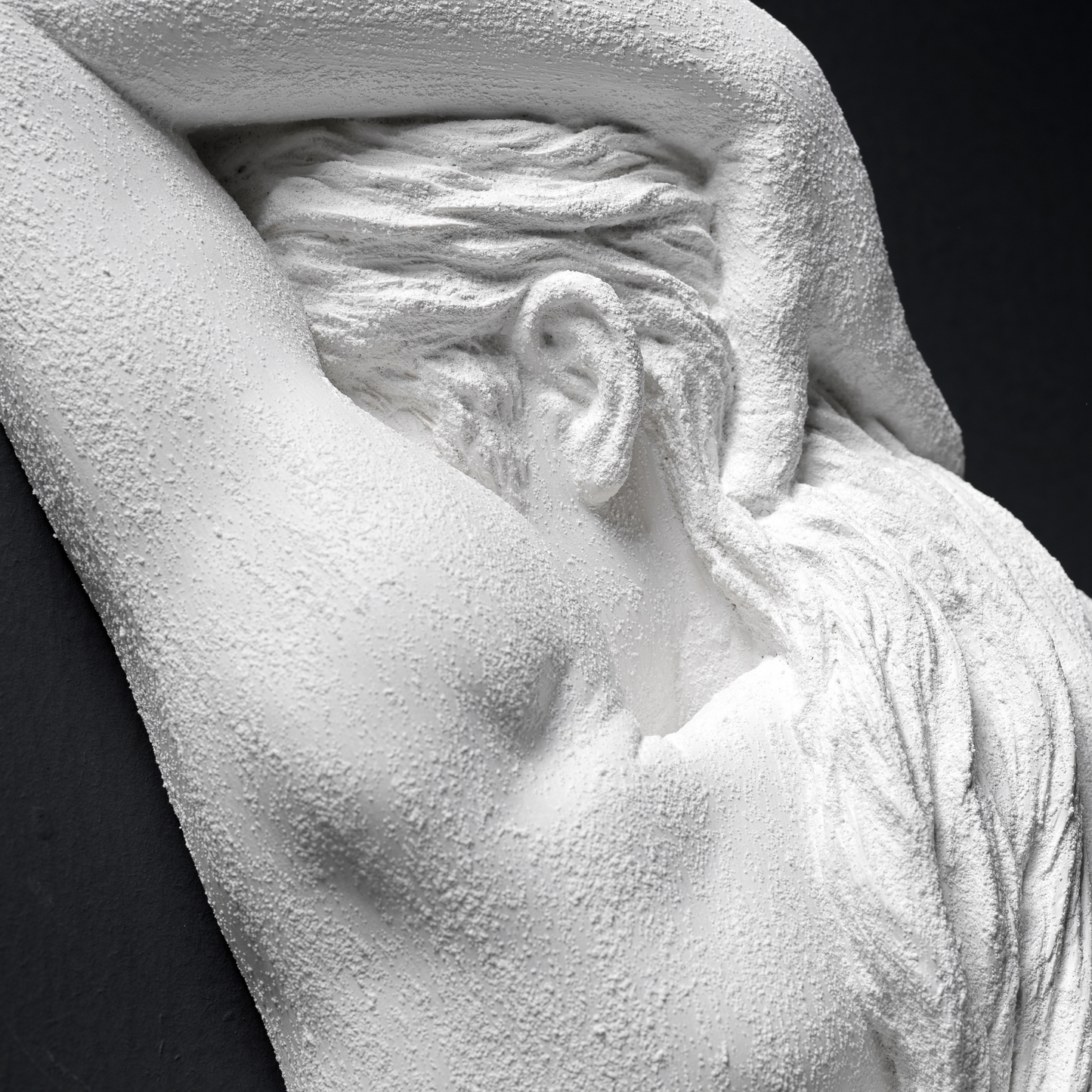 Large 3D Wall Art Lady Sculpture (White Venetian Plaster)