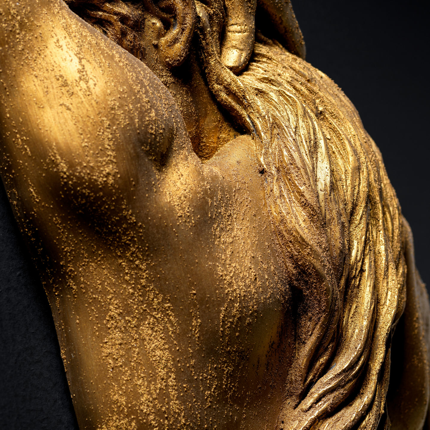 Large 3D Wall Art Female Sculpture (Gold Venetian Plaster)
