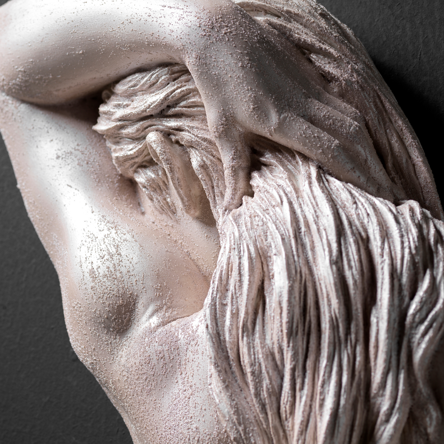 Large 3D Wall Art Lady Sculpture (Pearl Venetian Plaster)