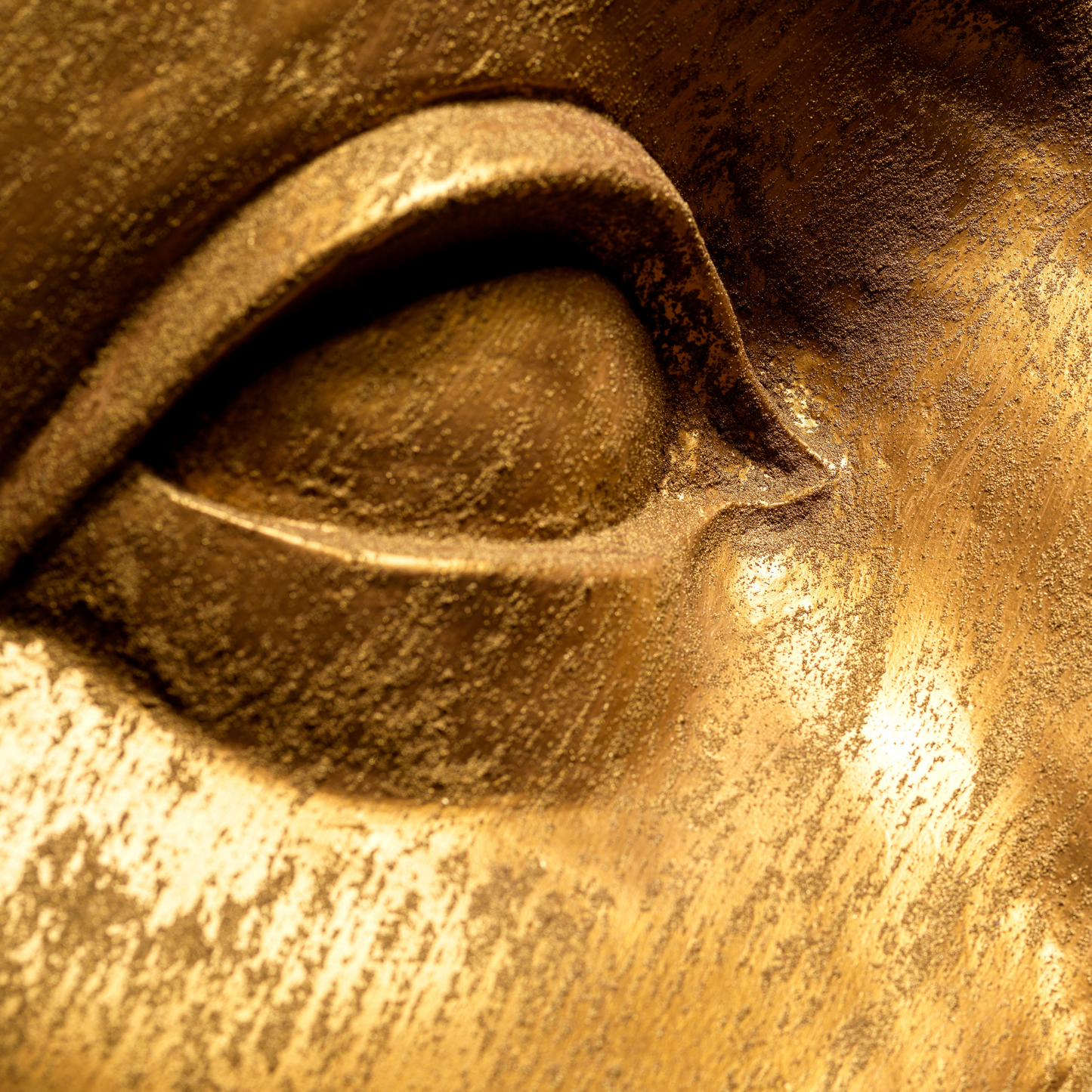 Extra Large 3D Wall Art Face Sculpture (Gold Venetian Plaster)