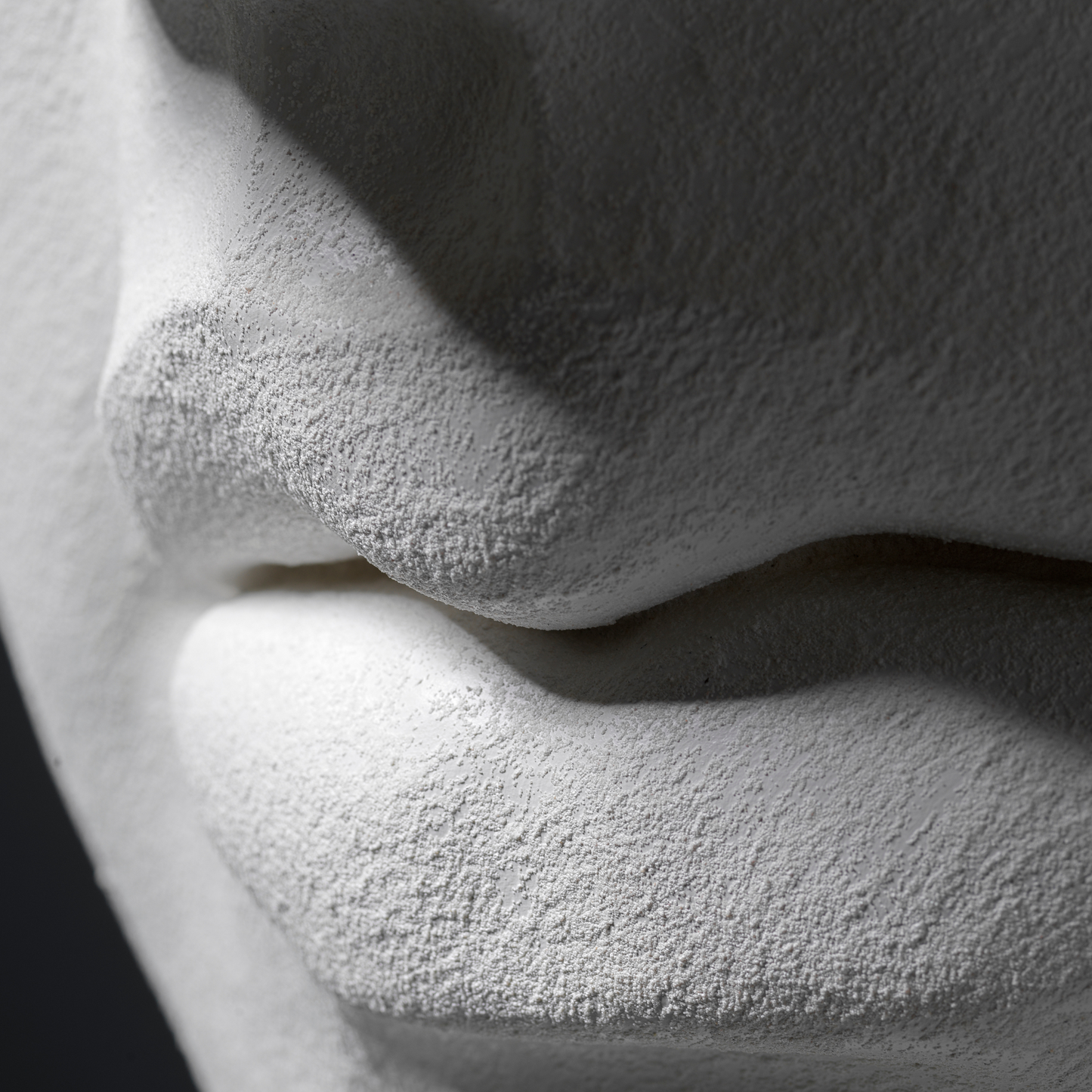 Extra Large 3D Wall Art Face Sculpture (White Venetian Plaster)