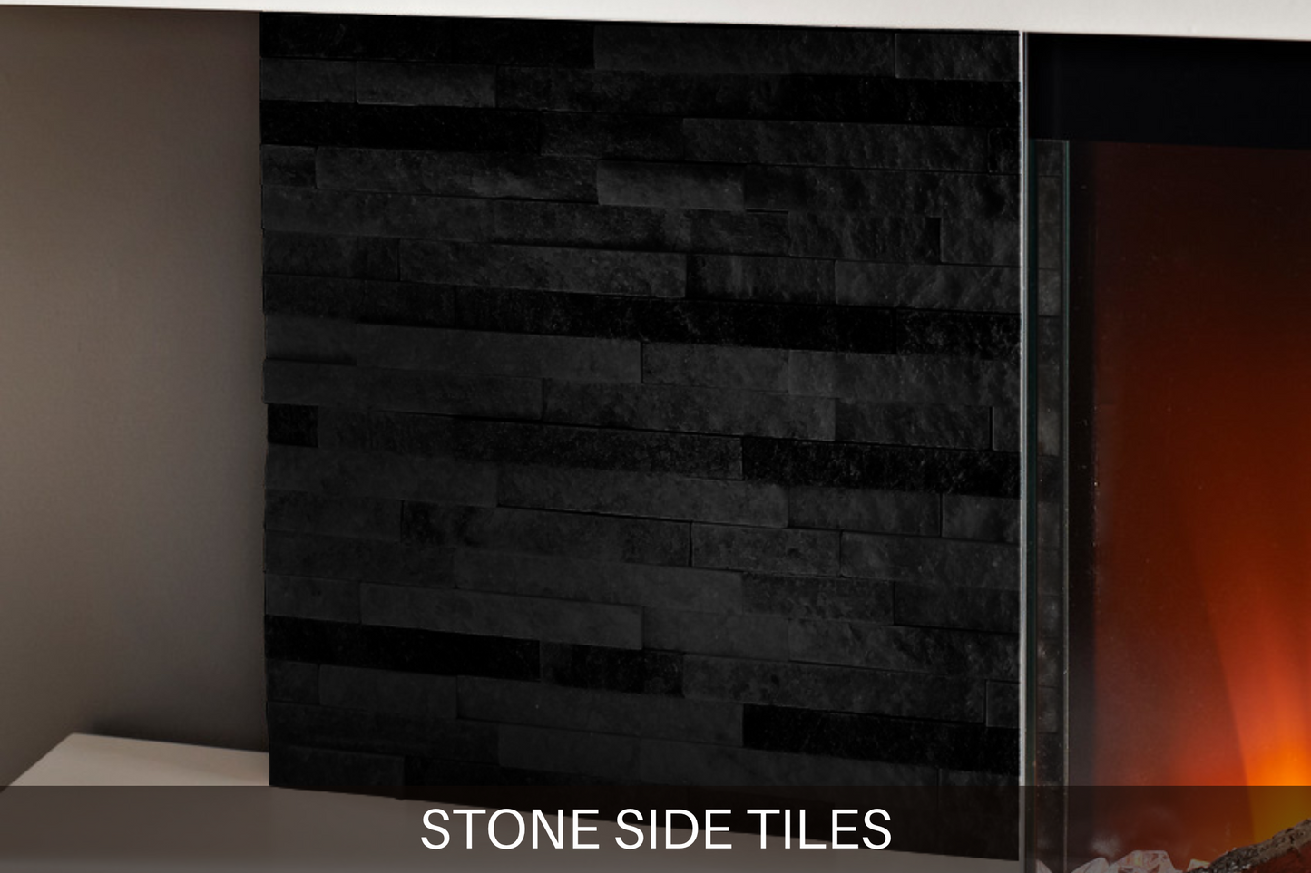 Evolution Fires - Vegas 72 - Wall-Mounted Electric Fireplace (Oak, Black Stone)