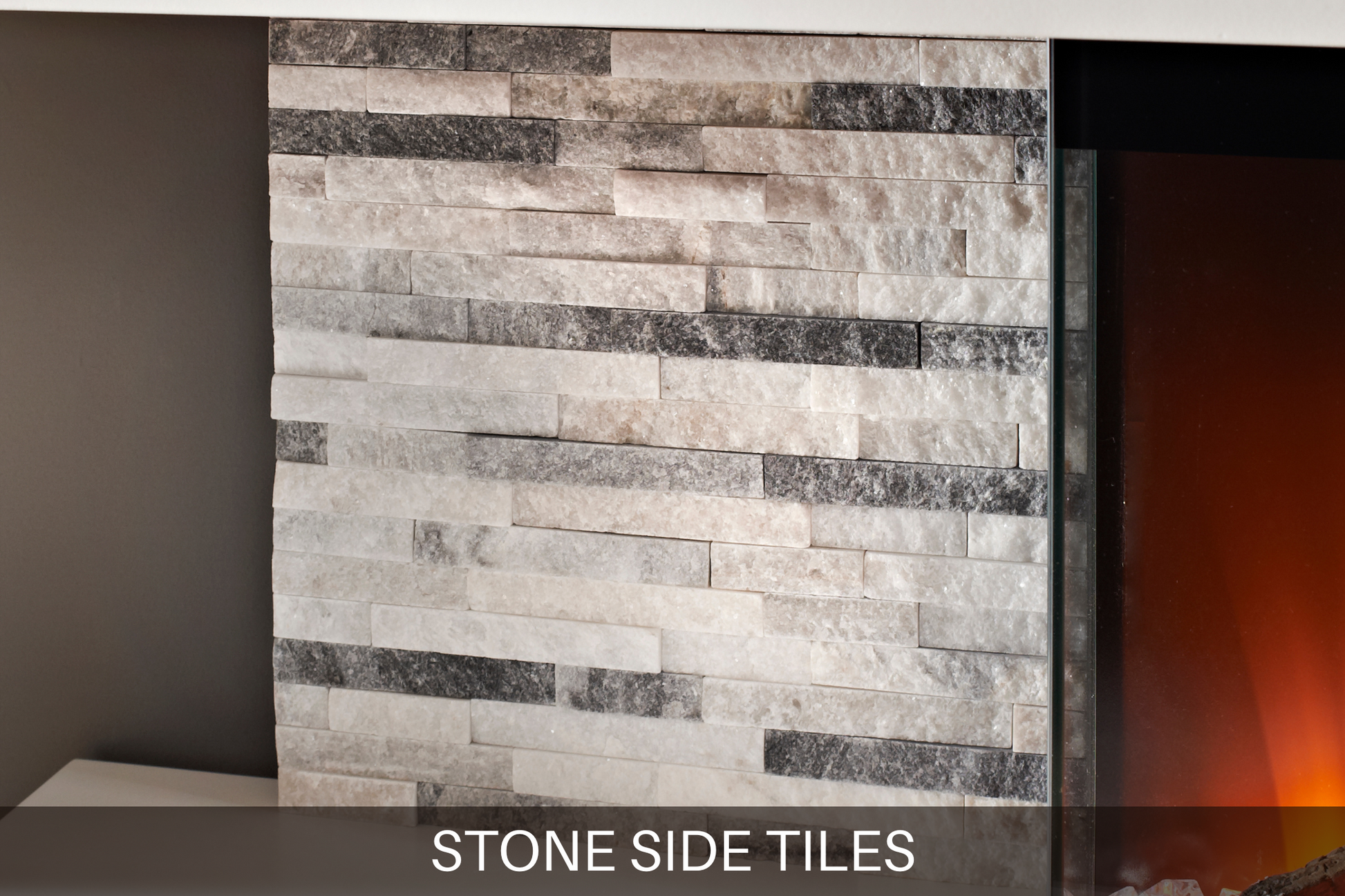 Evolution Fires - Vegas 72 - Wall-Mounted Electric Fireplace (Oak, Gray Stone)