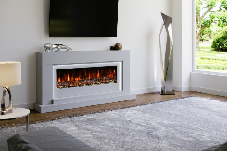 Evolution Fires Nivarna Electric Fireplace Suite (Gray)