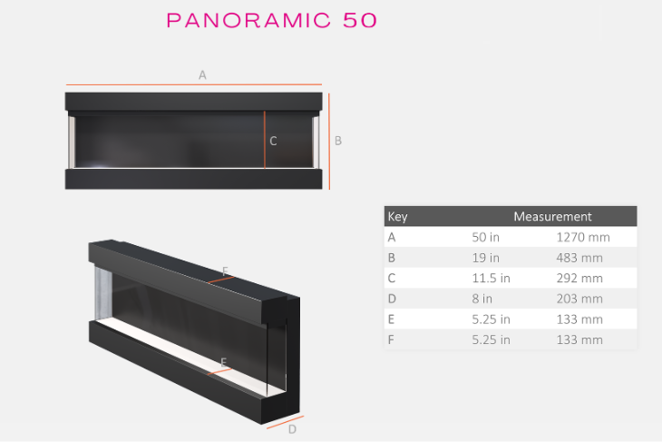 Evolution Fires - Spectrum Series 50 Inch Media Wall Fire