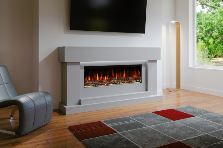 Evolution Fires Neon Electric Fireplace Suite (Gray)