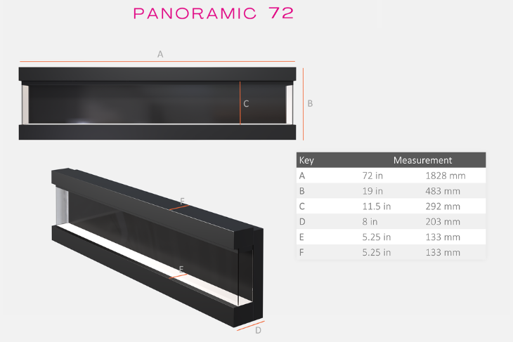 Evolution Fires - Spectrum Series 72 Inch Media Wall Fire