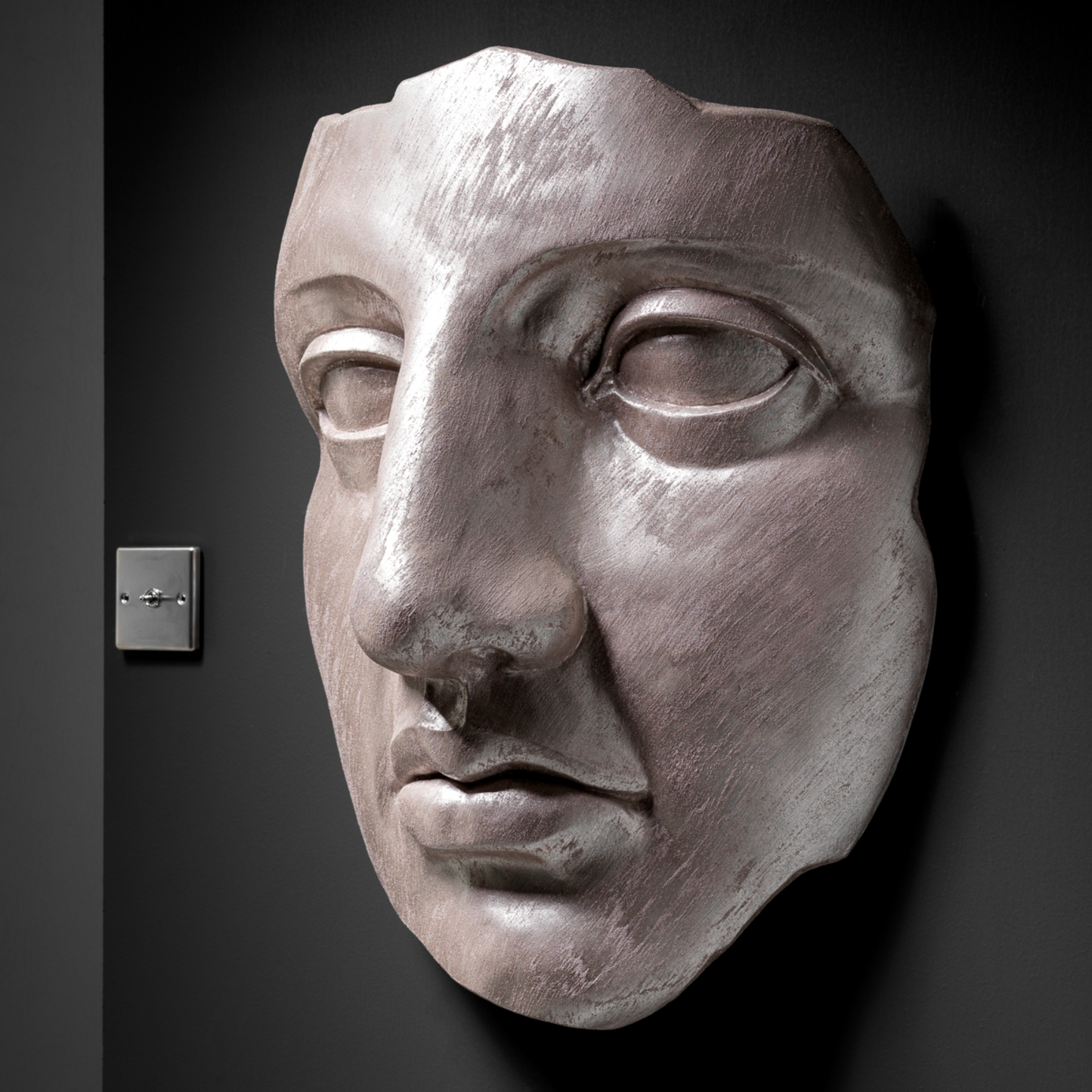 Extra Large 3D Wall Art Face Sculpture ( Pearl Venetian Plaster)