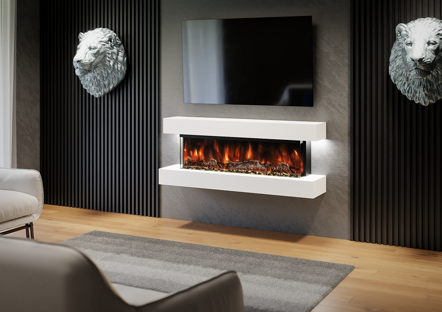 Evolution Fires - Studio 4 Wall-Mounted Electric Fireplace