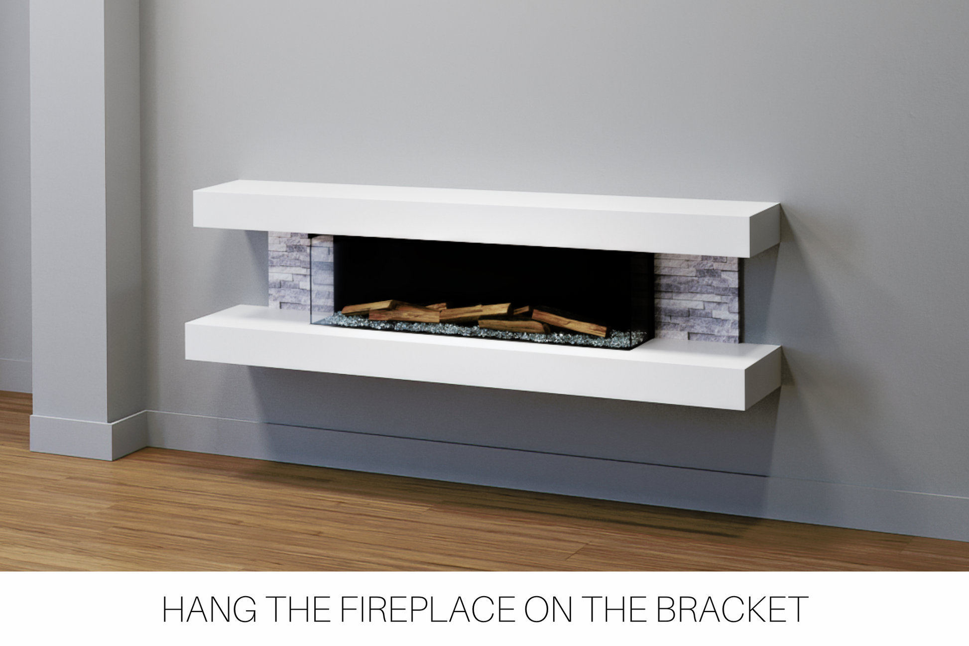 Evolution Fires - Crystal Vegas 72 Wall Mounted Electric Fireplace