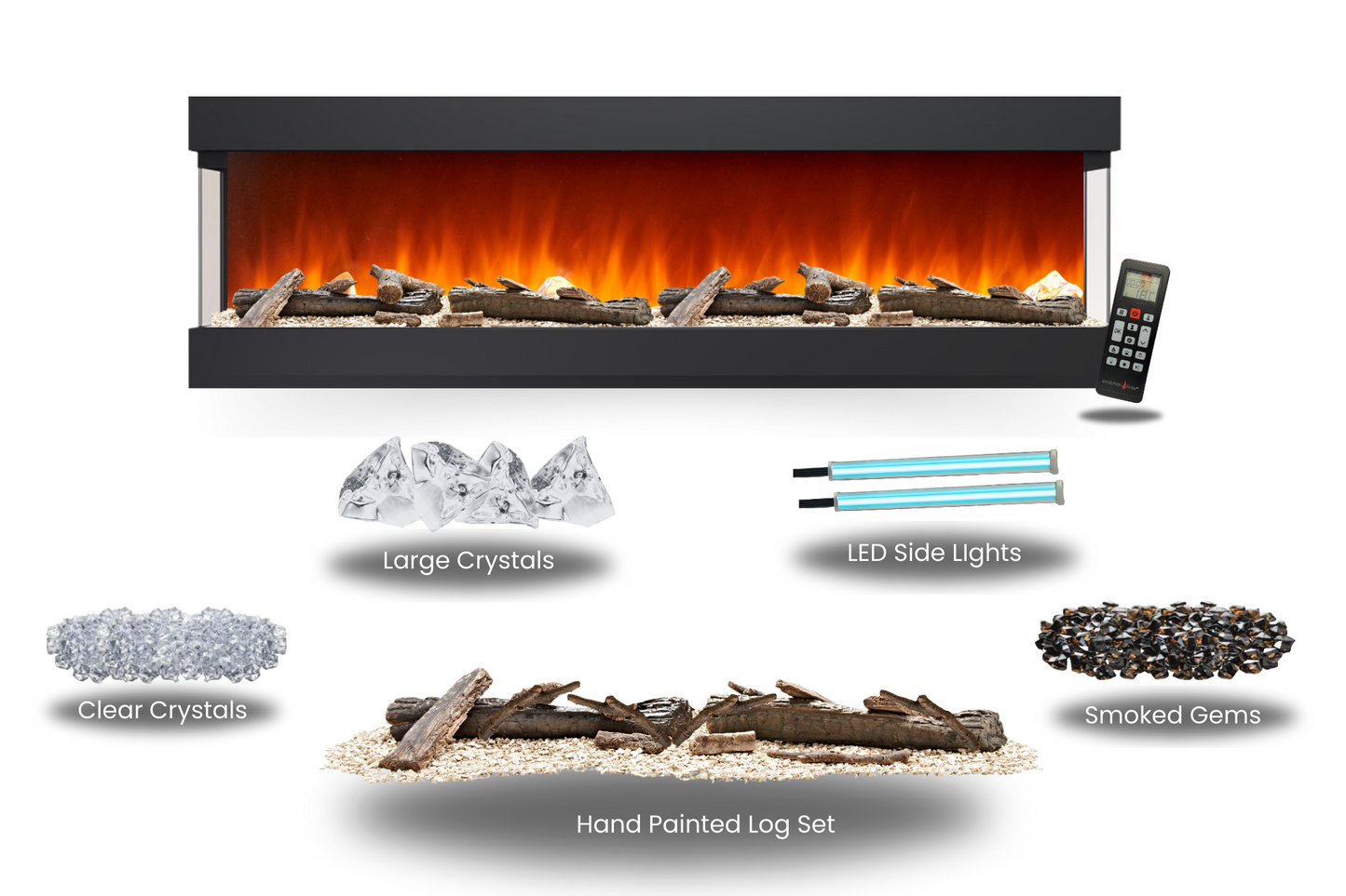 Neon Electric Fireplace Suite (White)