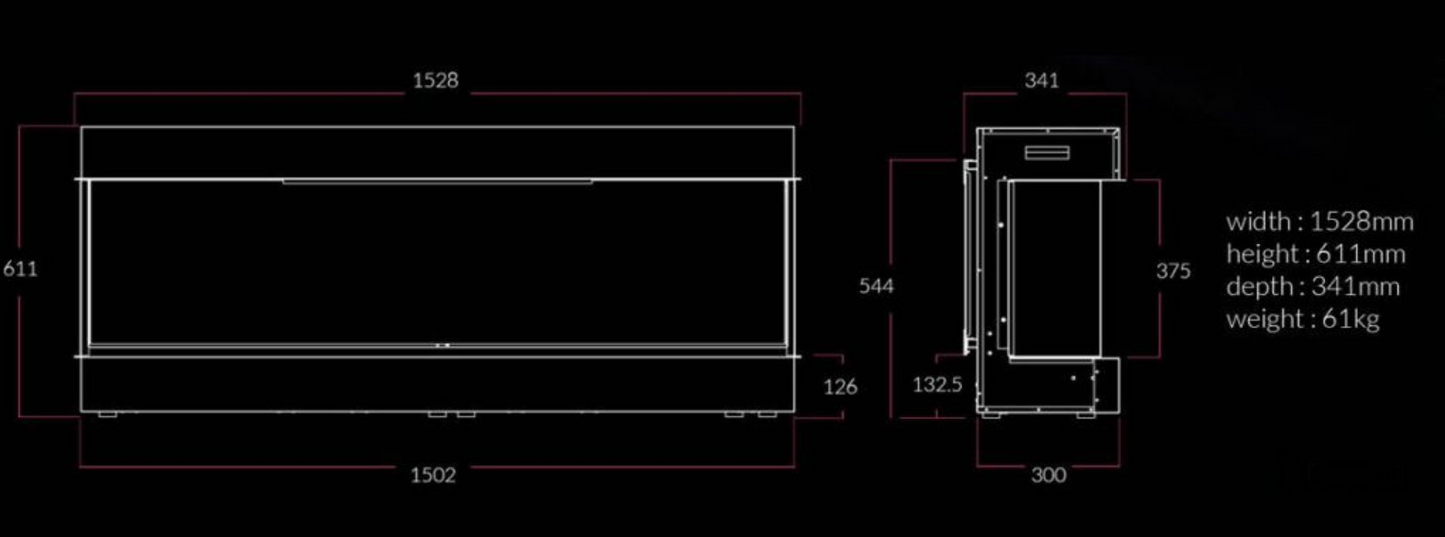 1500 Aurora Electric fireplace