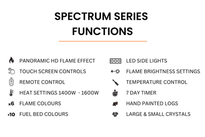 Evolution Fires Spectrum Slimline Series 72 Inch Media Wall Electric Fire