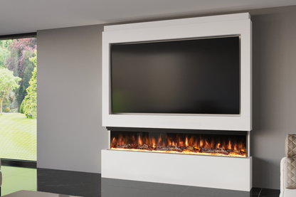 Pre-Built Media Wall with Electric Fireplace by Evolution Fires