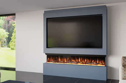 Pre-Built Media Wall with Electric Fireplace by Evolution Fires