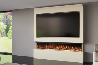 Pre-Built Media Wall with Electric Fireplace by Evolution Fires