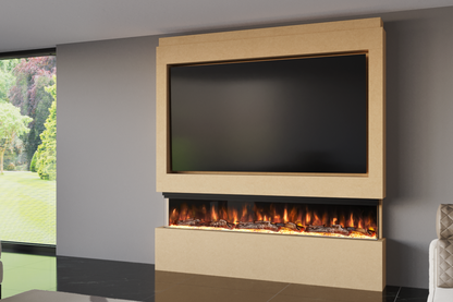 Pre-Built Media Wall with Electric Fireplace by Evolution Fires