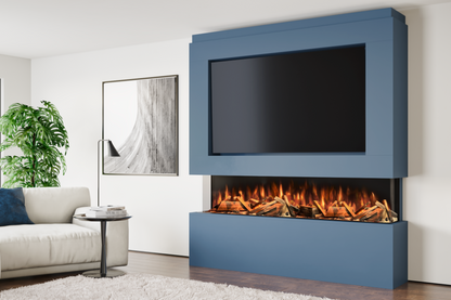 Pre-Built Media Wall With Electric Fireplace by Evolution Fires