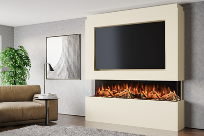 Pre-Built Media Wall With Electric Fireplace by Evolution Fires