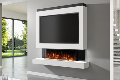 Pre-Built Media Wall with Electric Fireplace by Evolution Fires