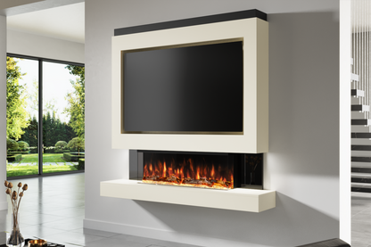 Pre-Built Media Wall with Electric Fireplace by Evolution Fires