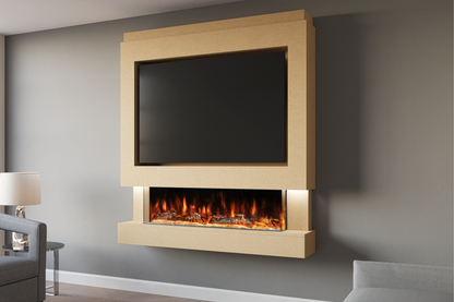 Pre-Built Media Wall With Electric Fireplace by Evolution Fires