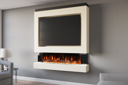 Pre-Built Media Wall With Electric Fireplace by Evolution Fires