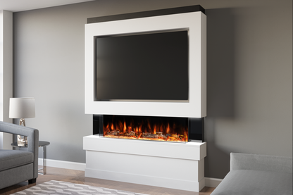 Pre-Built Media Wall With Electric Fireplace by Evolution Fires