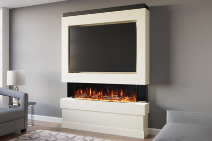 Pre-Built Media Wall With Electric Fireplace by Evolution Fires