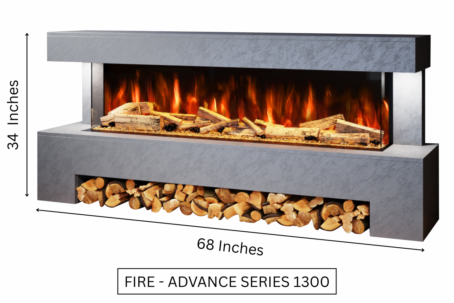 Evolution Fires Angelo Electric Fireplace Suite - Grey Stone Effect