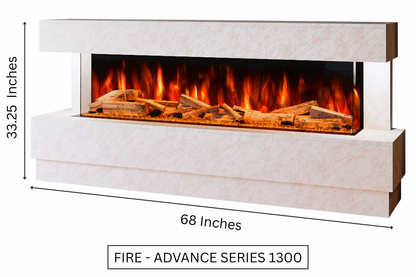 Evolution Fires - Raphael Electric Fireplace Suite  (Pearl Stone Effect)