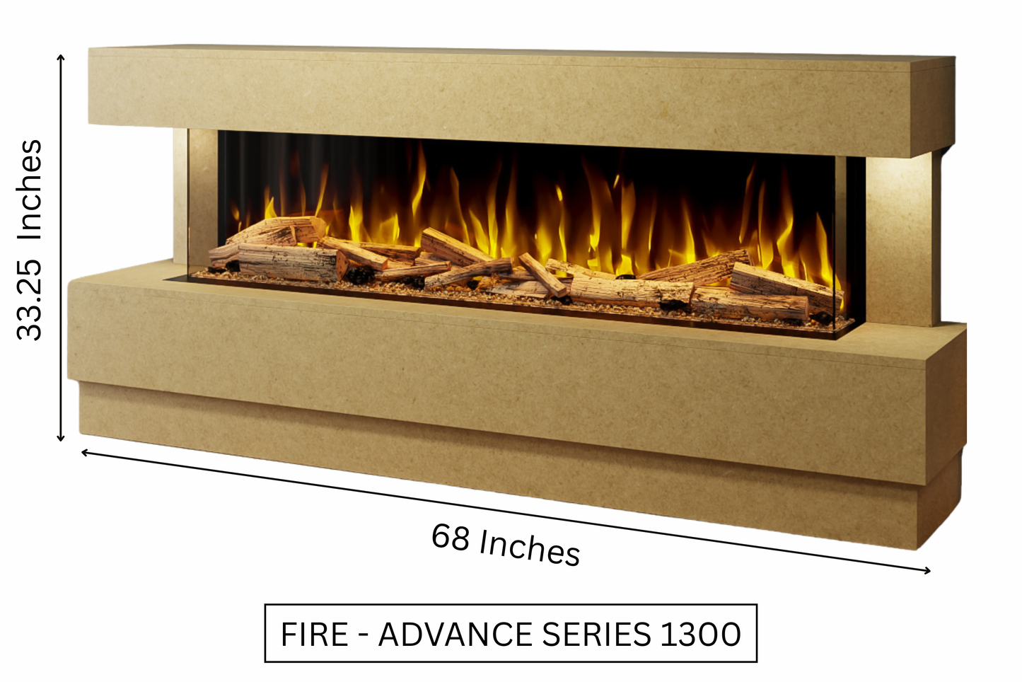 Evolution Fires Raphael Electric Fireplace Suite Ready to Paint