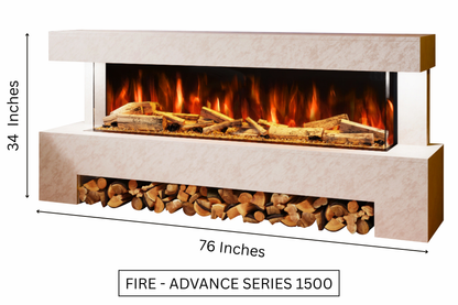 Evolution Fires Angelo Electric Fireplace Suite (Pearl Stone Effect)