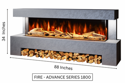 Evolution Fires Angelo Electric Fireplace Suite - Grey Stone Effect