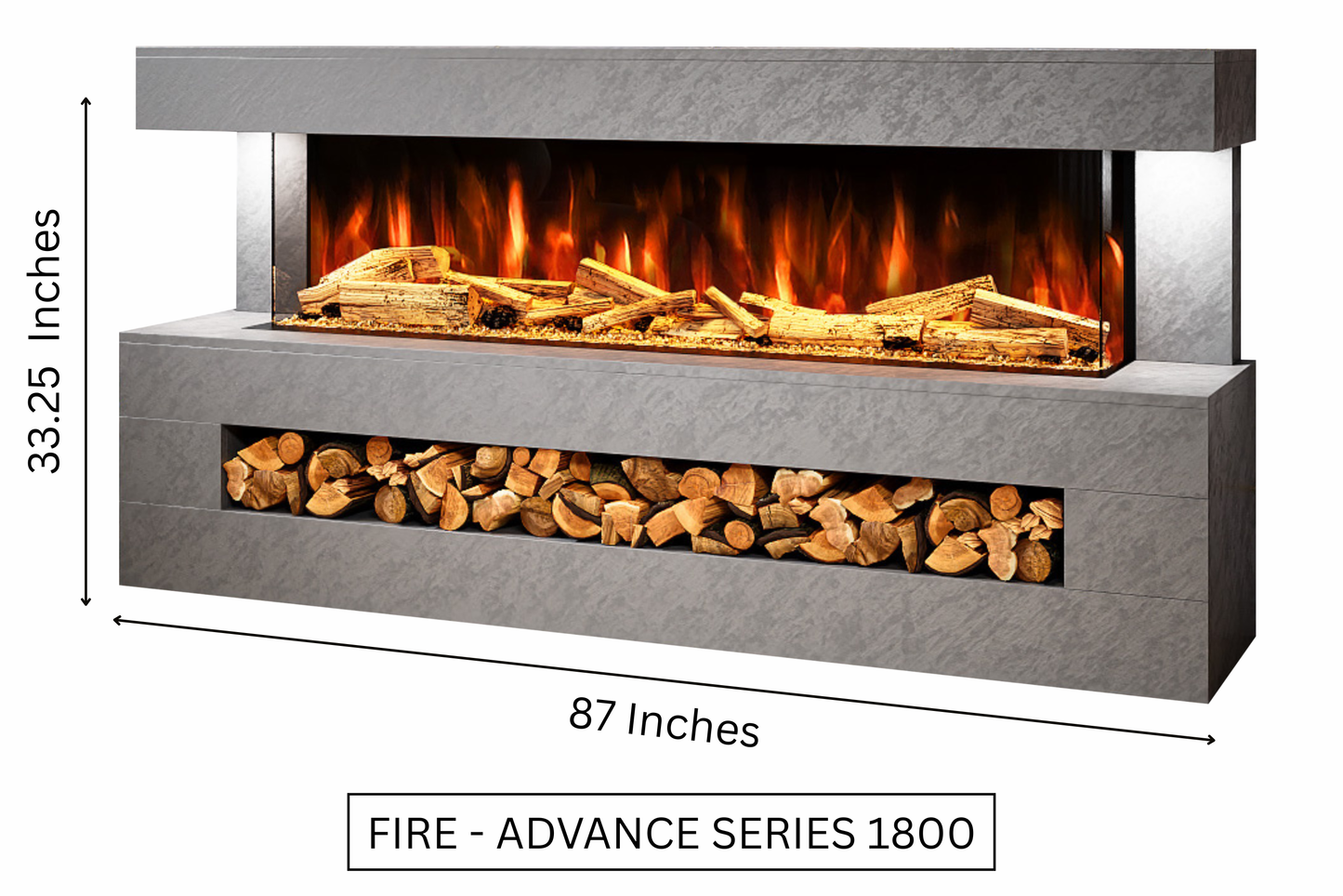 Evolution Fires - DaVinci Electric Suite - Grey Stone Effect