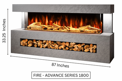 Evolution Fires - DaVinci Electric Suite - Grey Stone Effect