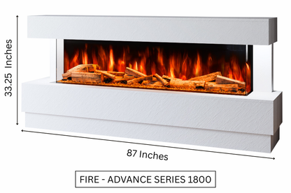 Evolution Fires Raphael Electric Fireplace Suite (White Stone Effect)