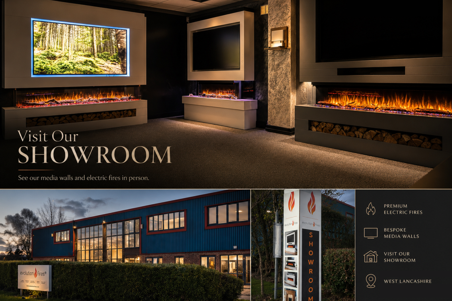 Evolution Fires Advance Series 1300 Panoramic Electric Fireplace