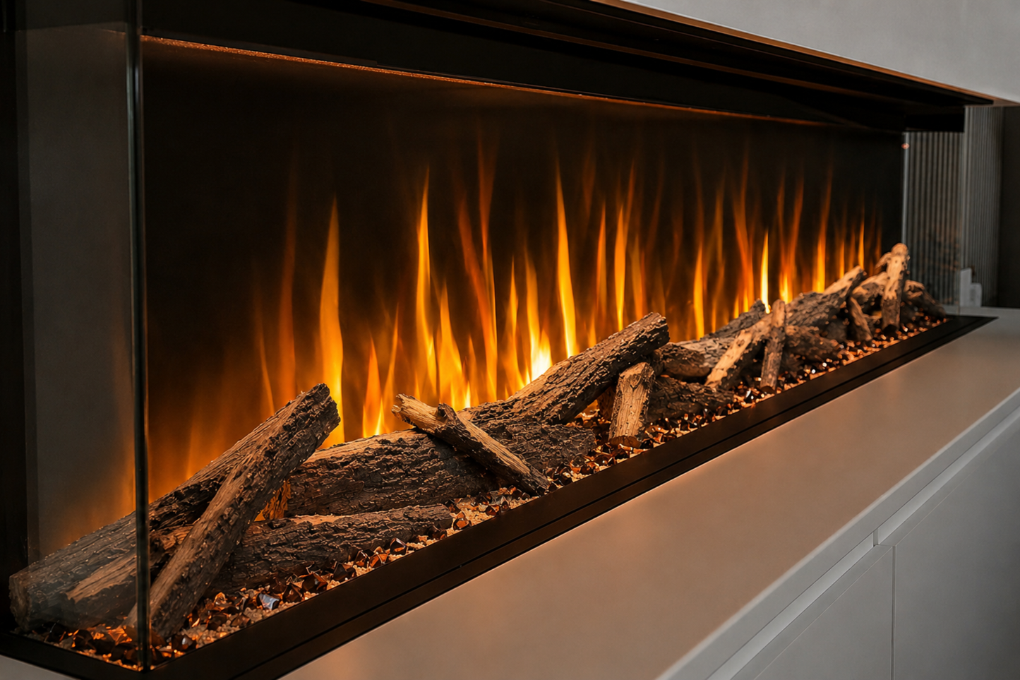Evolution Fires Package 11 – Pre-Built Media Wall with Electric Fireplace