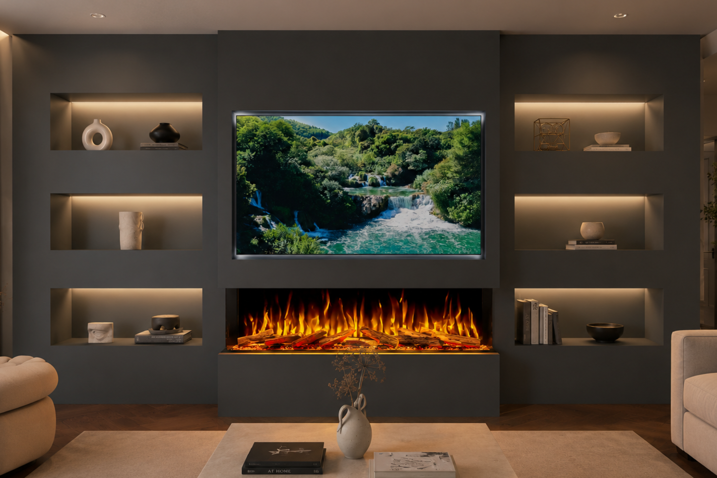 Evolution Fires Advance Series 1500 Media Wall Electric Fireplace