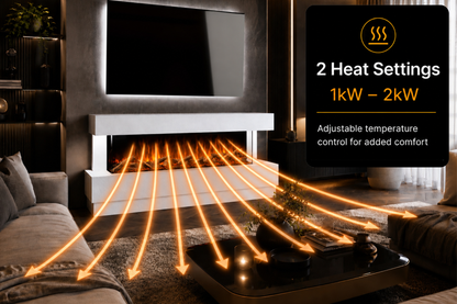 Evolution Fires Raphael Electric Fireplace Suite (White Stone Effect)