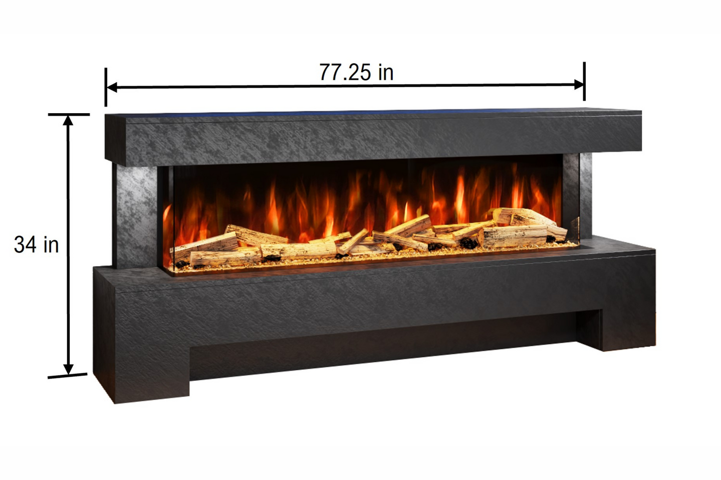 Angelo Electric Fireplace Suite by Evolution Fires (Black Stone effect)