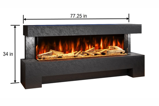 Evolution Fires Angelo Electric Fireplace Suite  (Black Stone effect)