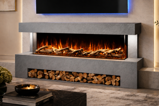 Evolution Fires Angelo Electric Fireplace Suite - Grey Stone Effect